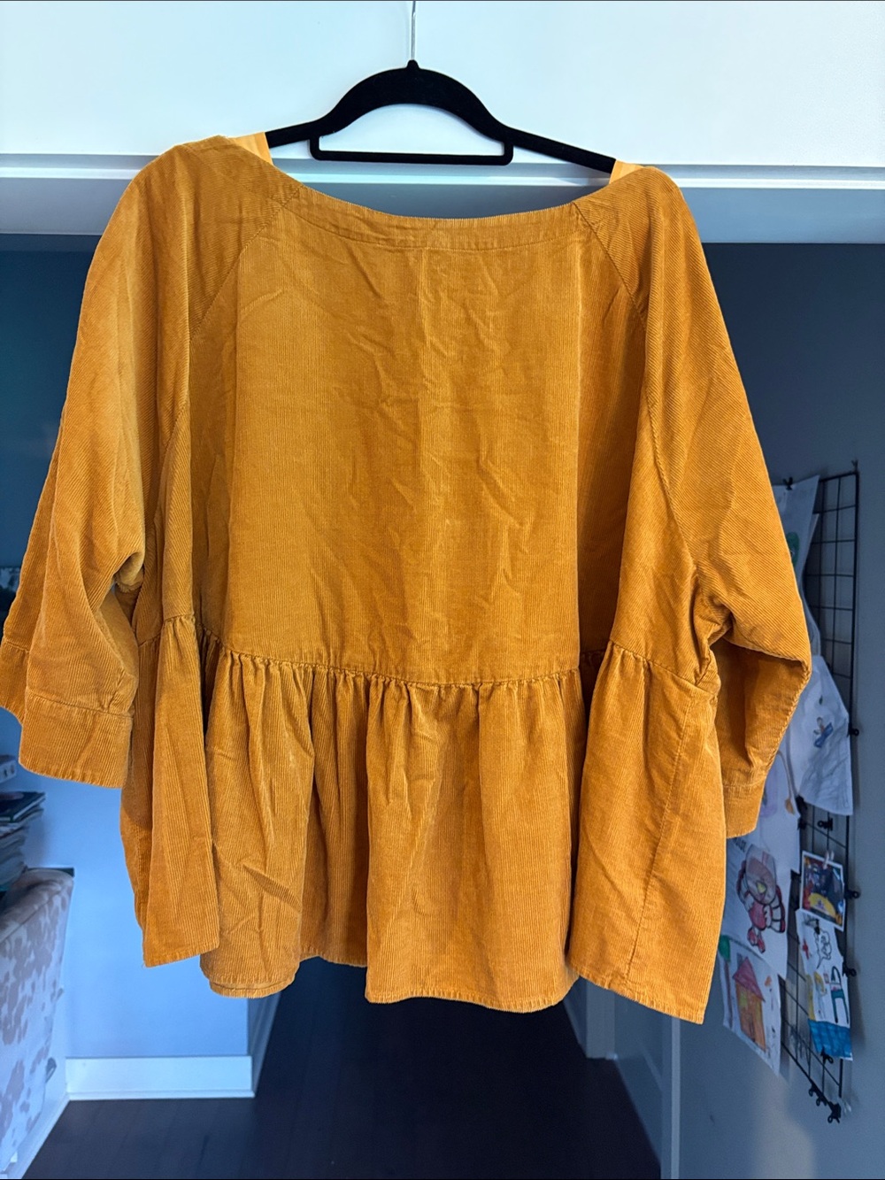 Maeve Mustard Corduroy Peplum Tunic